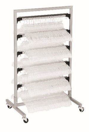 Mobile Collection Rack for Hanger Management, 5 Hanger Bar Capacity